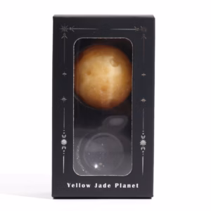 Planeta de Jade Amarillo con Soporte Solar - 40mm (30x15mm Soporte)
