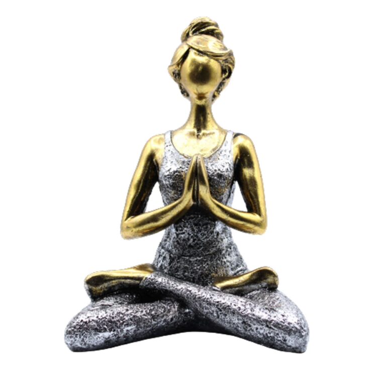 Yoga-Lady-Figure-Bronze-Silver-24cm