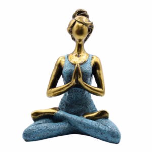 Figur af Yogadame - Bronze og Turkis 24cm