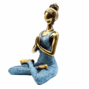 Figur af Yogadame - Bronze og Turkis 24cm