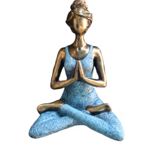 Yoga Lady Figur - Bronse Og Turkis 24 cm