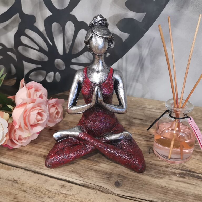 Yoga-Lady-Figure-Silver-Bordeaux-24cm