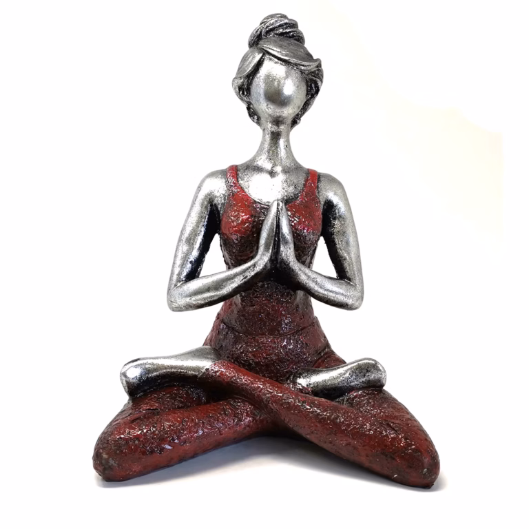 Yoga-Lady-Figure-Silver-Bordeaux-24cm