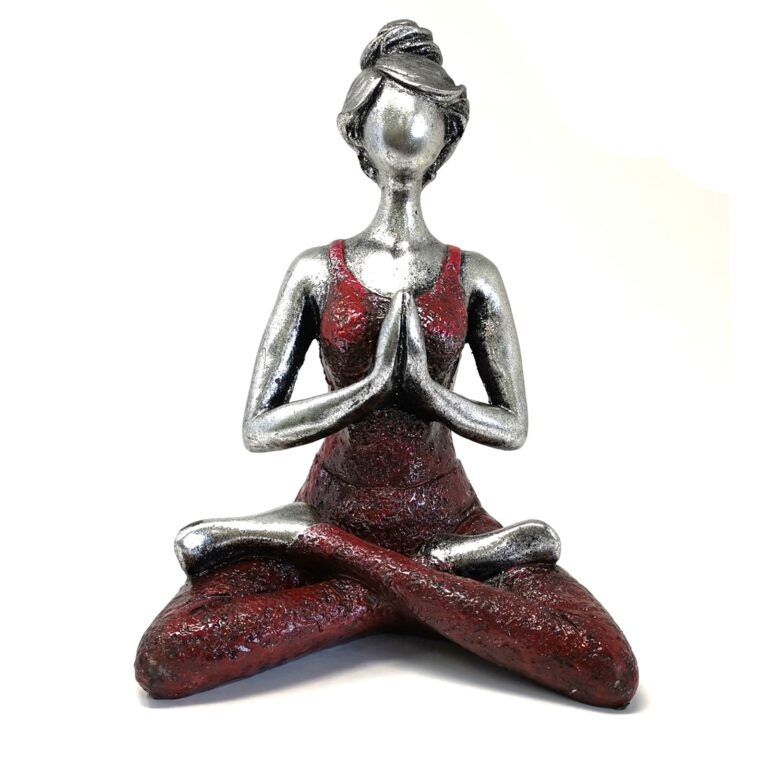 Yoga-Lady-Figure-Silver-Bordeaux-24cm