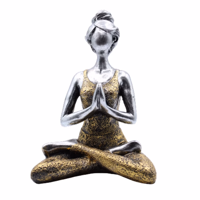 Yoga-Lady-Figure-Silver-Gold-24cm