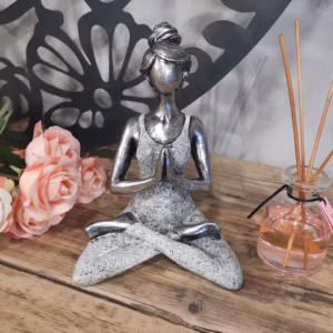 Yogadam Figur - Silver & Vit 24cm