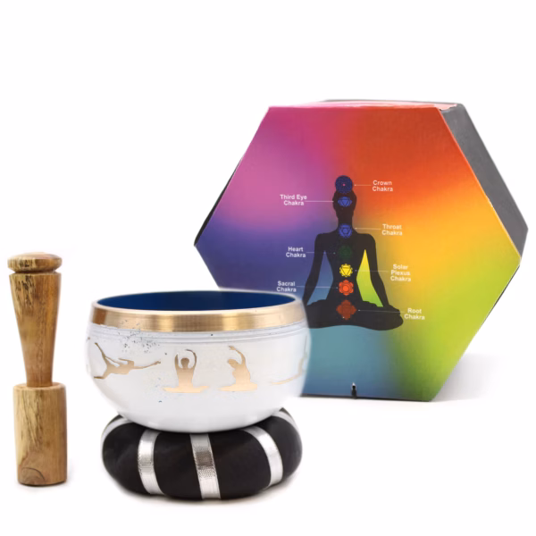 Klangskålsset Vit &Amp; Blå - Yogarörelser 10.7Cm - Bild 6