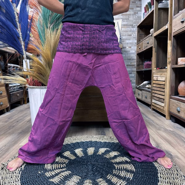 Yoga- Og Festivalbukser - Thai Fisherman Mandala Mantra På Lilla - Bilde 4
