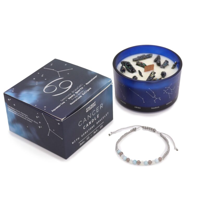Zodiac-Crystal-Candle-with-Gemstone-Bracelet-Cancer