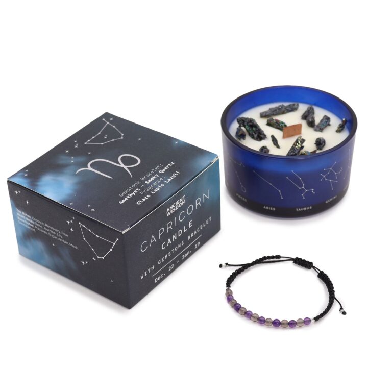 Zodiac-Crystal-Candle-with-Gemstone-Bracelet-Capricorn