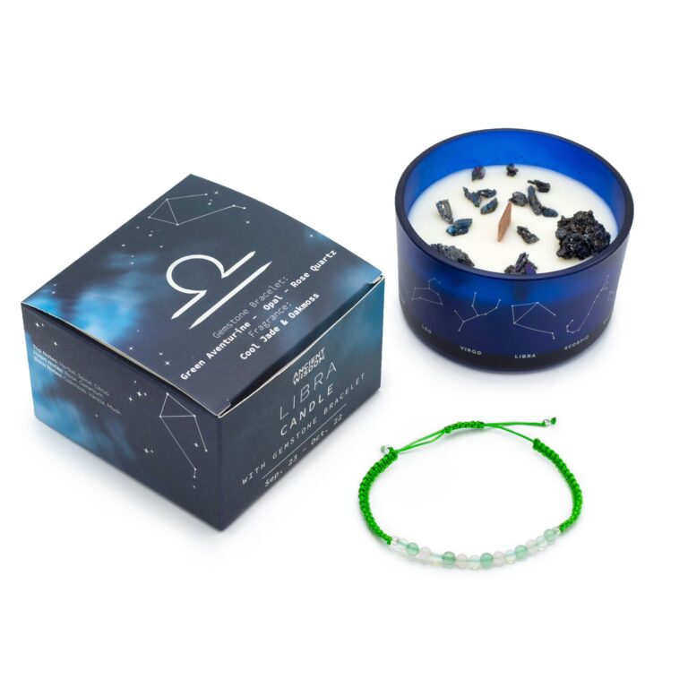 Zodiac-Crystal-Candle-with-Gemstone-Bracelet-Libra