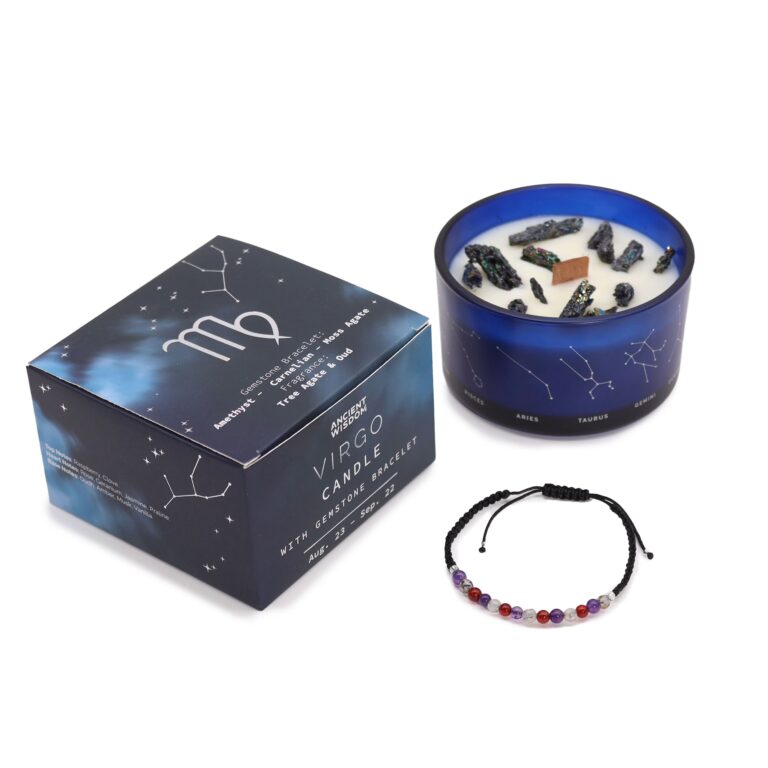 Zodiac-Crystal-Candle-with-Gemstone-Bracelet-Virgo