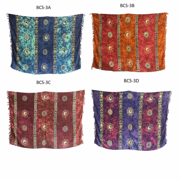 1X Bali Celtic Sarongs - Yin &Amp; Yang (4 Assorted Colours)