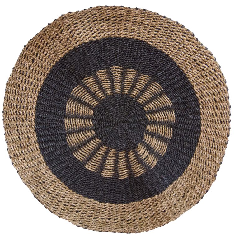 Round Seagrass Black Tan - Inner Sun - 1m