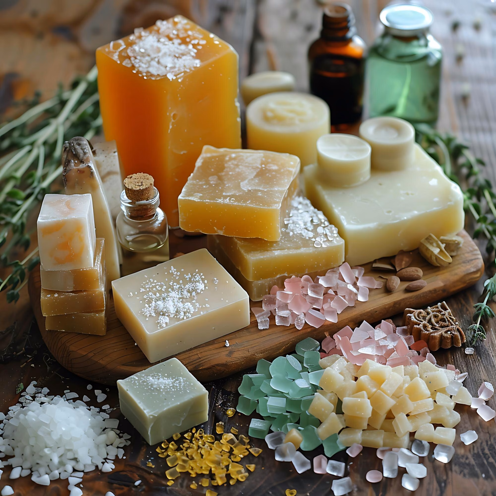 Best Essential Oils for Soap: Scents for Morning, Evening and Sensitive Skin 5 Handmade Soap Bar Beside Lavender And Herbal Essential Oils